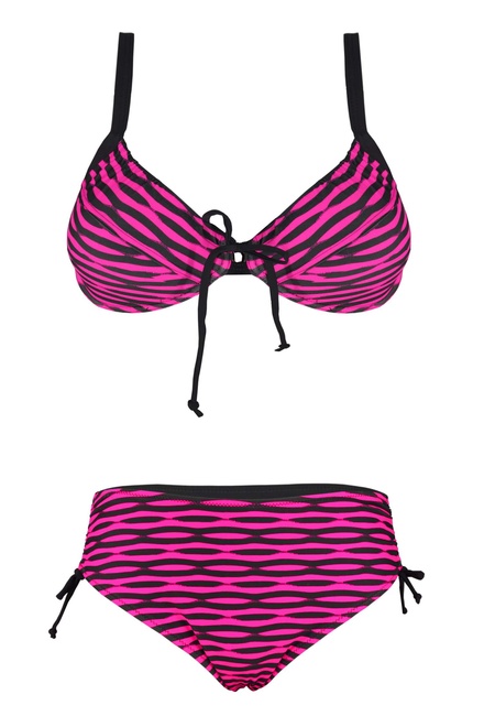 Míša dvojdielne plavky bez výstuže s kosticou D016 ružová veľkosť: XXL