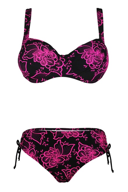 Dorka pink dvojdielne plavky kostice T101 ružová veľkosť: XXL