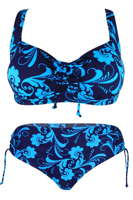 Agra Blue vyššie plavky s výstužou HB23-8 modrá veľkosť: 4XL