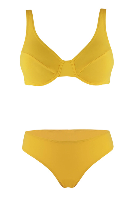 Pestra dámske nevystužené plavky žltá veľkosť: XXL