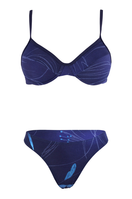 Sahira dámske dvojdielne plavky bez výstuže tmavo modrá veľkosť: L