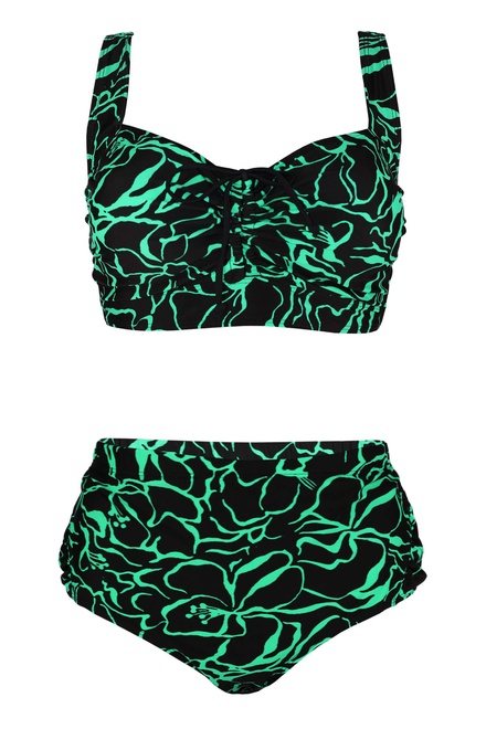 Salma Green dvojdielne plavky pre plnoštíhle S803 zelená veľkosť: 3XL
